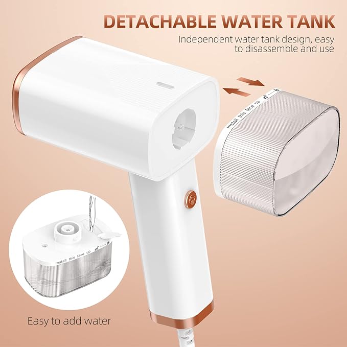 Portable Steamer for Travel Clothes  -Fast Heat-up, 1200W, 120ml Water Tank